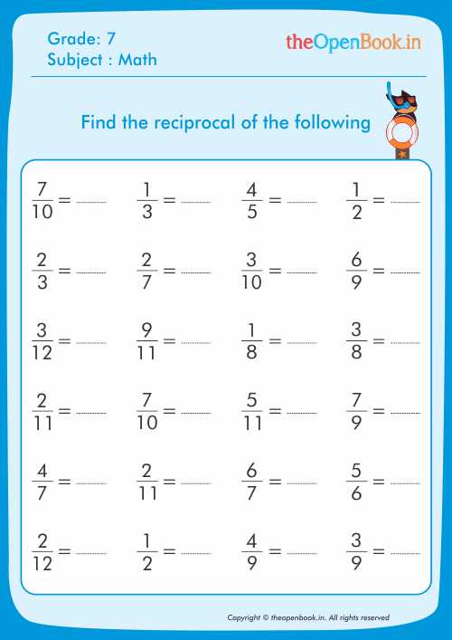  Find The Reciprocal Worksheet Free Download Goodimg co